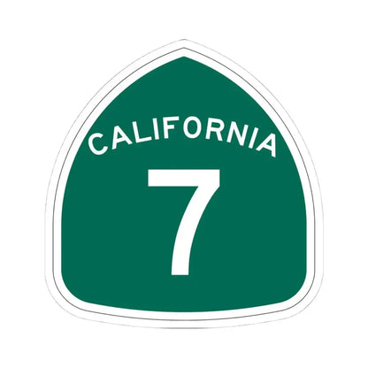 California 7 (California) (Road Sign) STICKER Vinyl Kiss-Cut Decal 4 Inch White - The Sticker Space