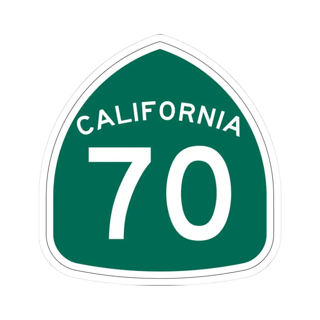 California 70 (California) (Road Sign) STICKER Vinyl Kiss-Cut Decal 3 Inch White - The Sticker Space