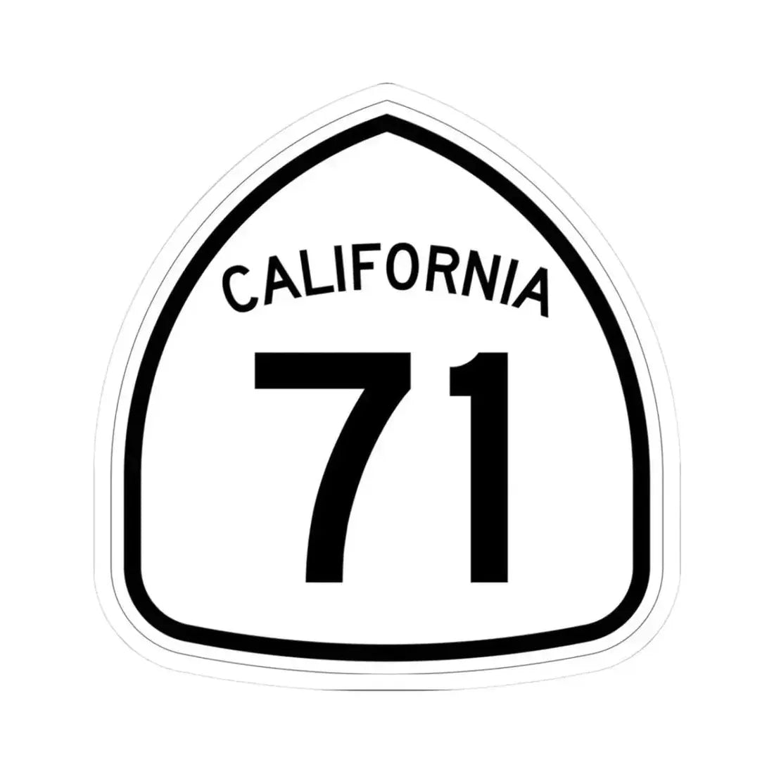California 71 1957 (California) (Road Sign) STICKER Vinyl Kiss-Cut Decal 3 Inch White - The Sticker Space