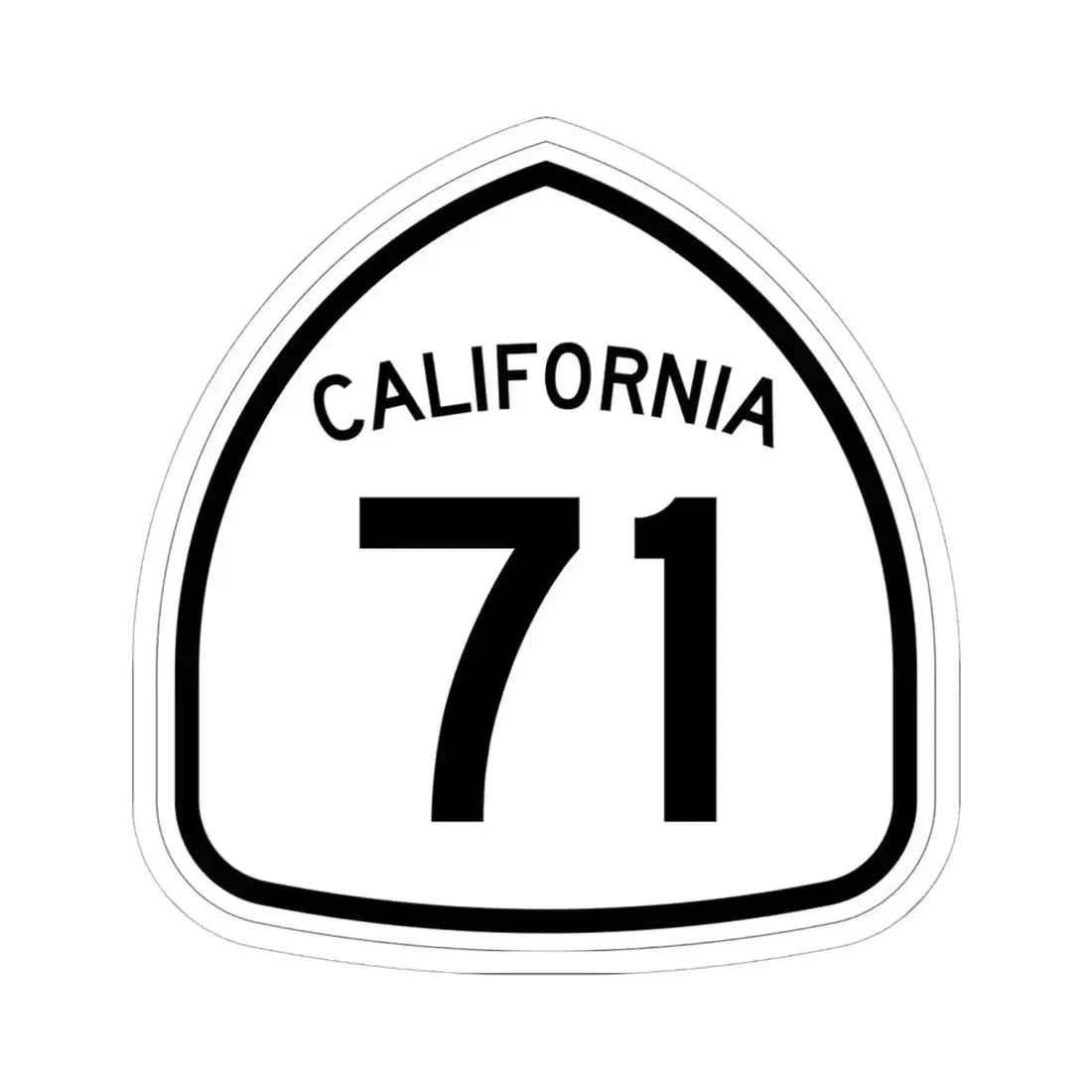 California 71 1957 (California) (Road Sign) STICKER Vinyl Kiss-Cut Decal 6 Inch White - The Sticker Space