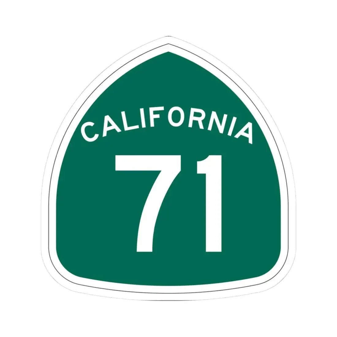 California 71 (California) (Road Sign) STICKER Vinyl Kiss-Cut Decal 3 Inch White - The Sticker Space