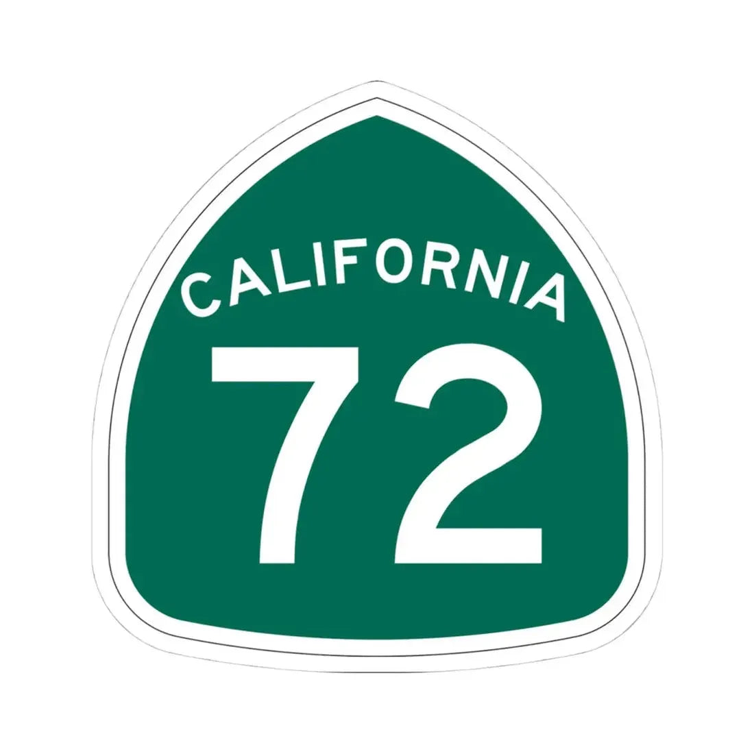 California 72 (California) (Road Sign) STICKER Vinyl Kiss-Cut Decal 4 Inch White - The Sticker Space