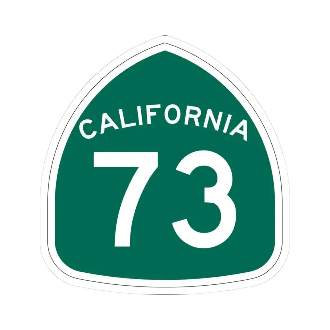 California 73 (California) (Road Sign) STICKER Vinyl Kiss-Cut Decal 3 Inch White - The Sticker Space