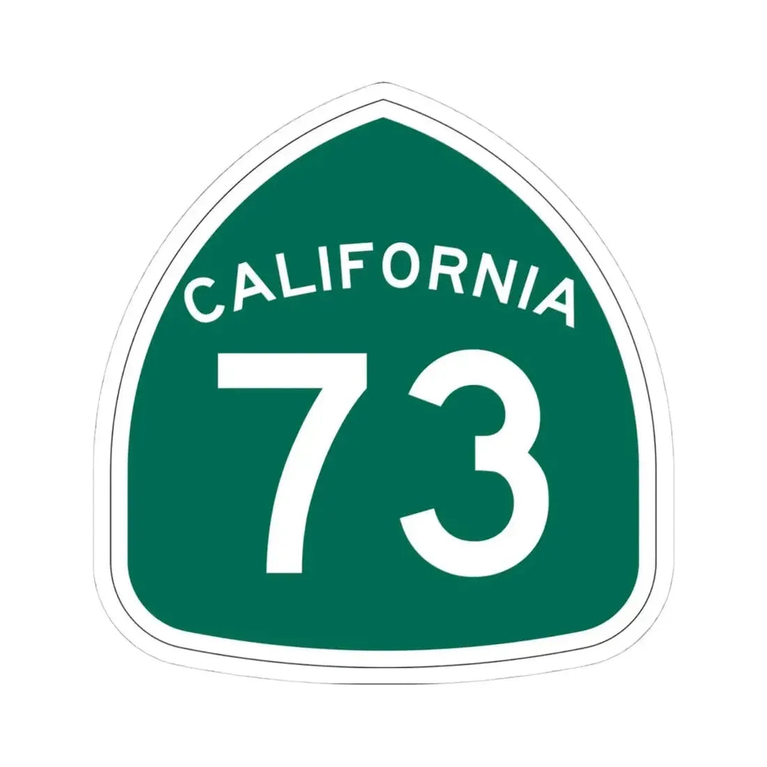 California 73 (California) (Road Sign) STICKER Vinyl Kiss-Cut Decal 4 Inch White - The Sticker Space