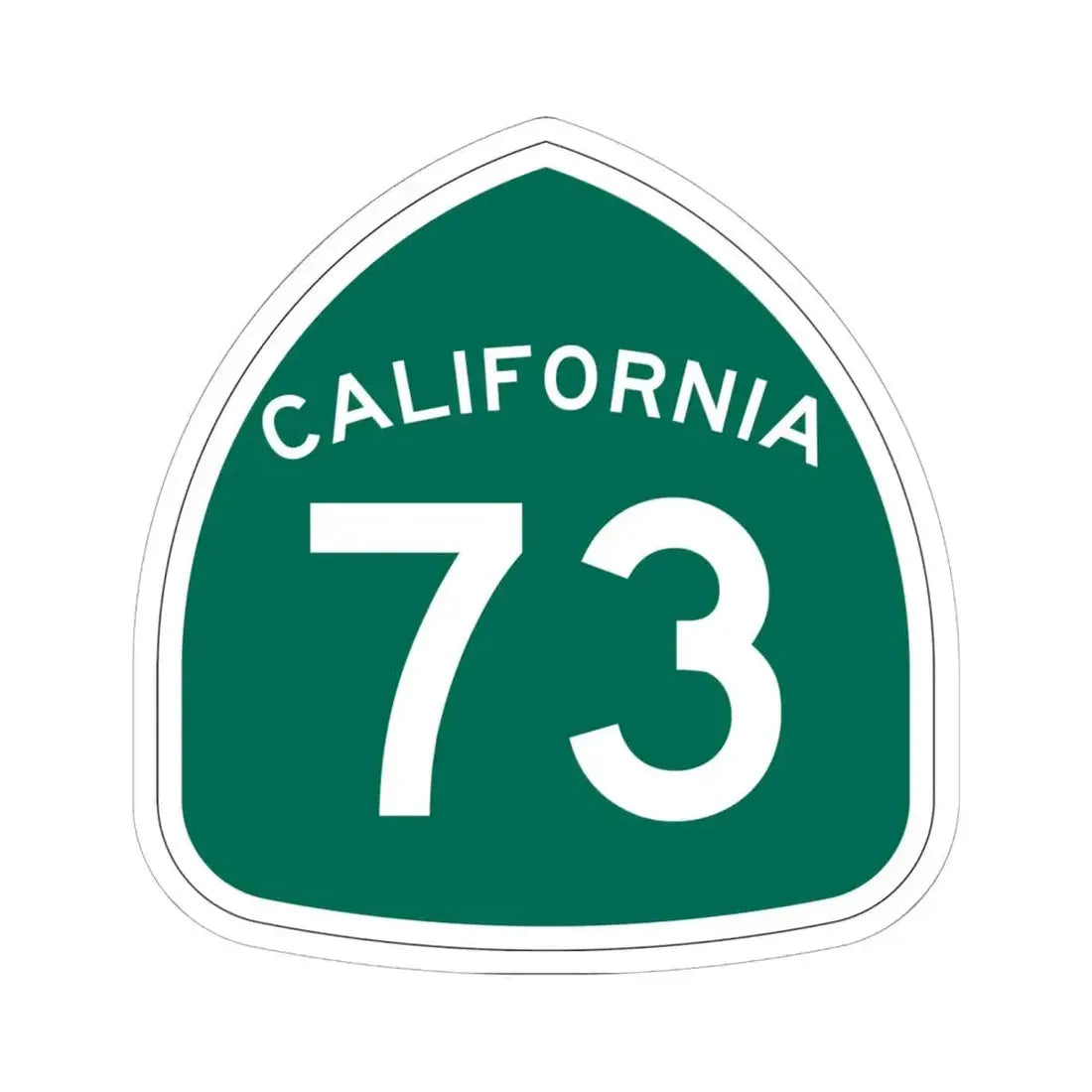 California 73 (California) (Road Sign) STICKER Vinyl Kiss-Cut Decal 6 Inch White - The Sticker Space