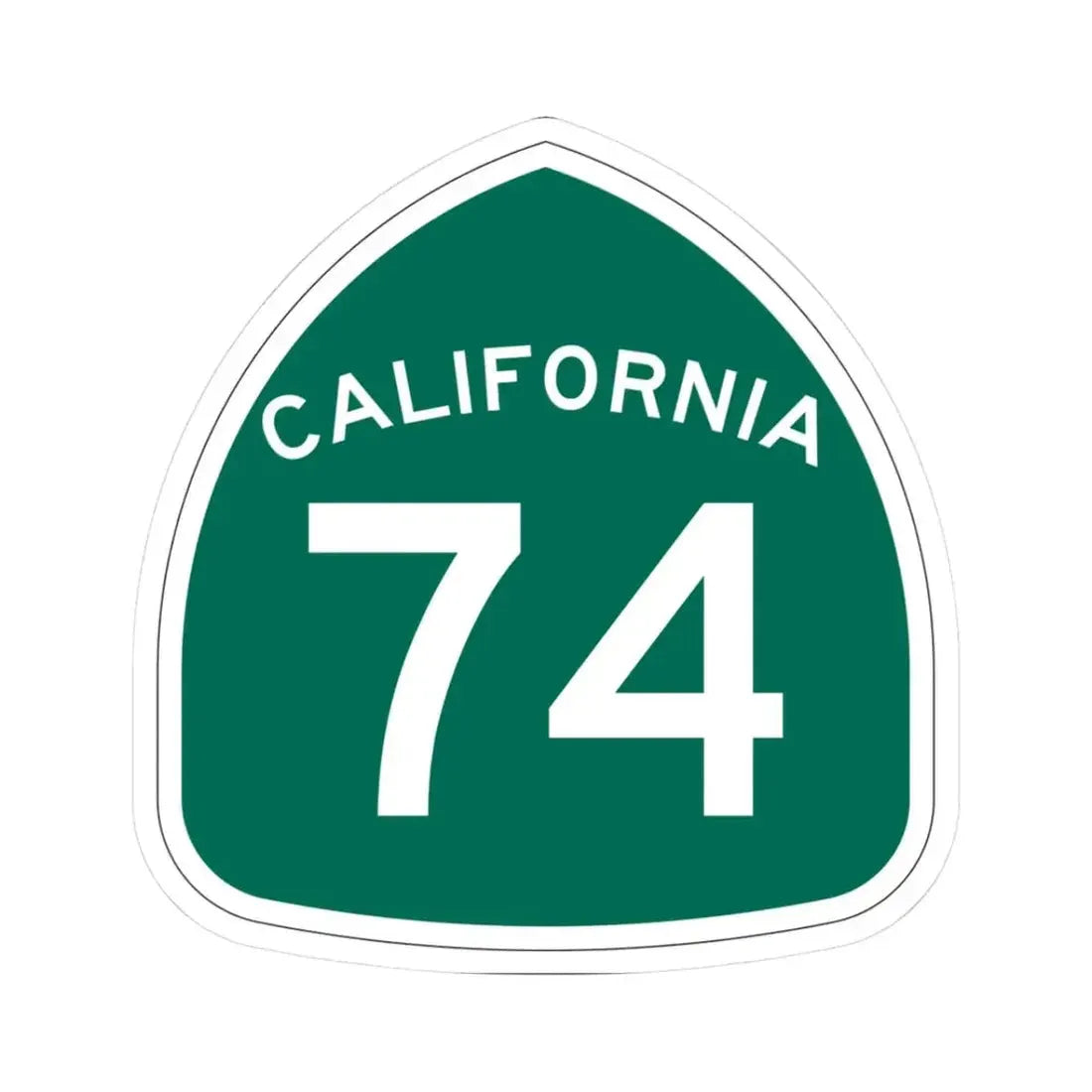 California 74 (California) (Road Sign) STICKER Vinyl Kiss-Cut Decal 3 Inch White - The Sticker Space