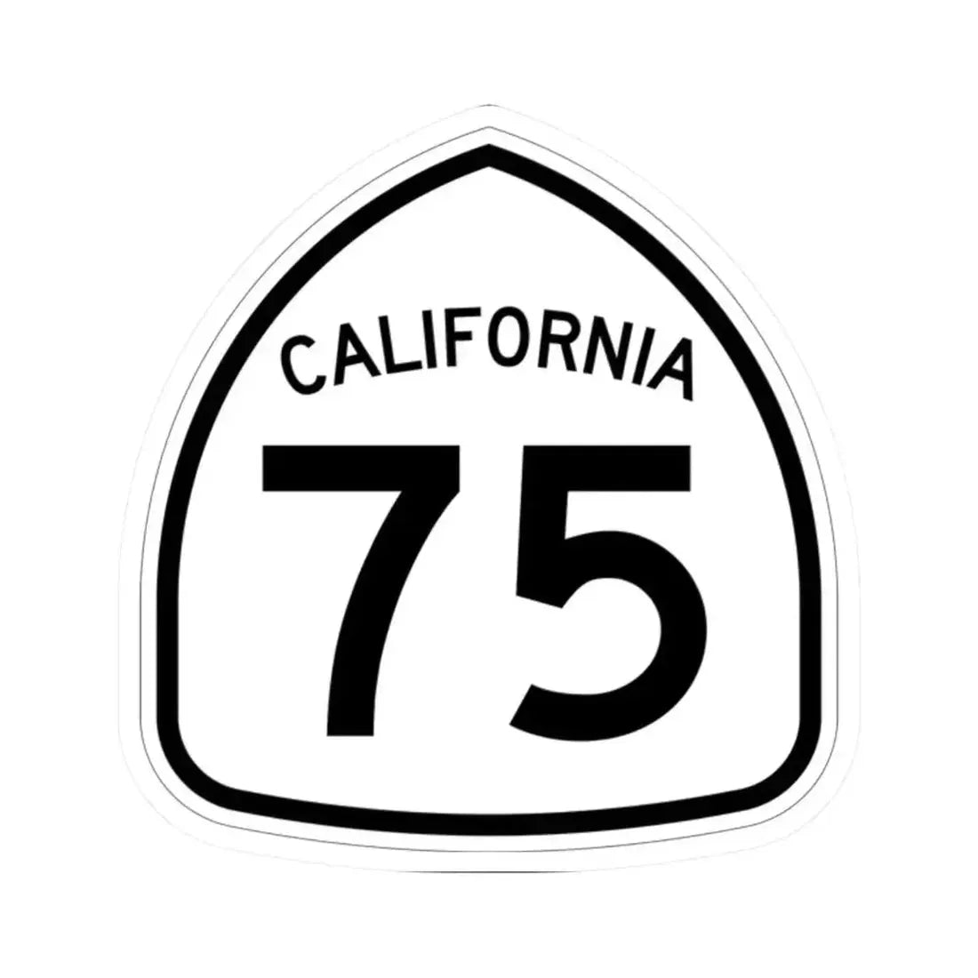 California 75 1957 (California) (Road Sign) STICKER Vinyl Kiss-Cut Decal 2 Inch White - The Sticker Space