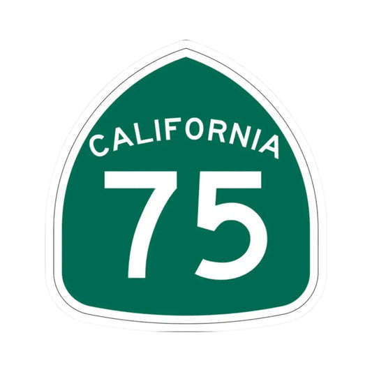 California 75 (California) (Road Sign) STICKER Vinyl Kiss-Cut Decal 2 Inch White - The Sticker Space