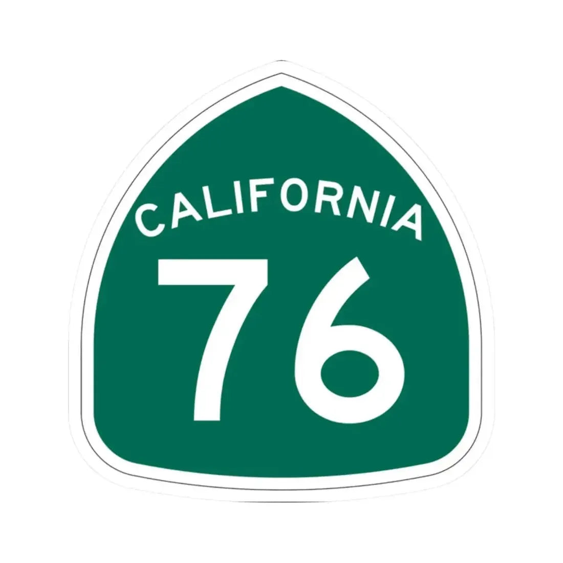 California 76 (California) (Road Sign) STICKER Vinyl Kiss-Cut Decal 2 Inch White - The Sticker Space