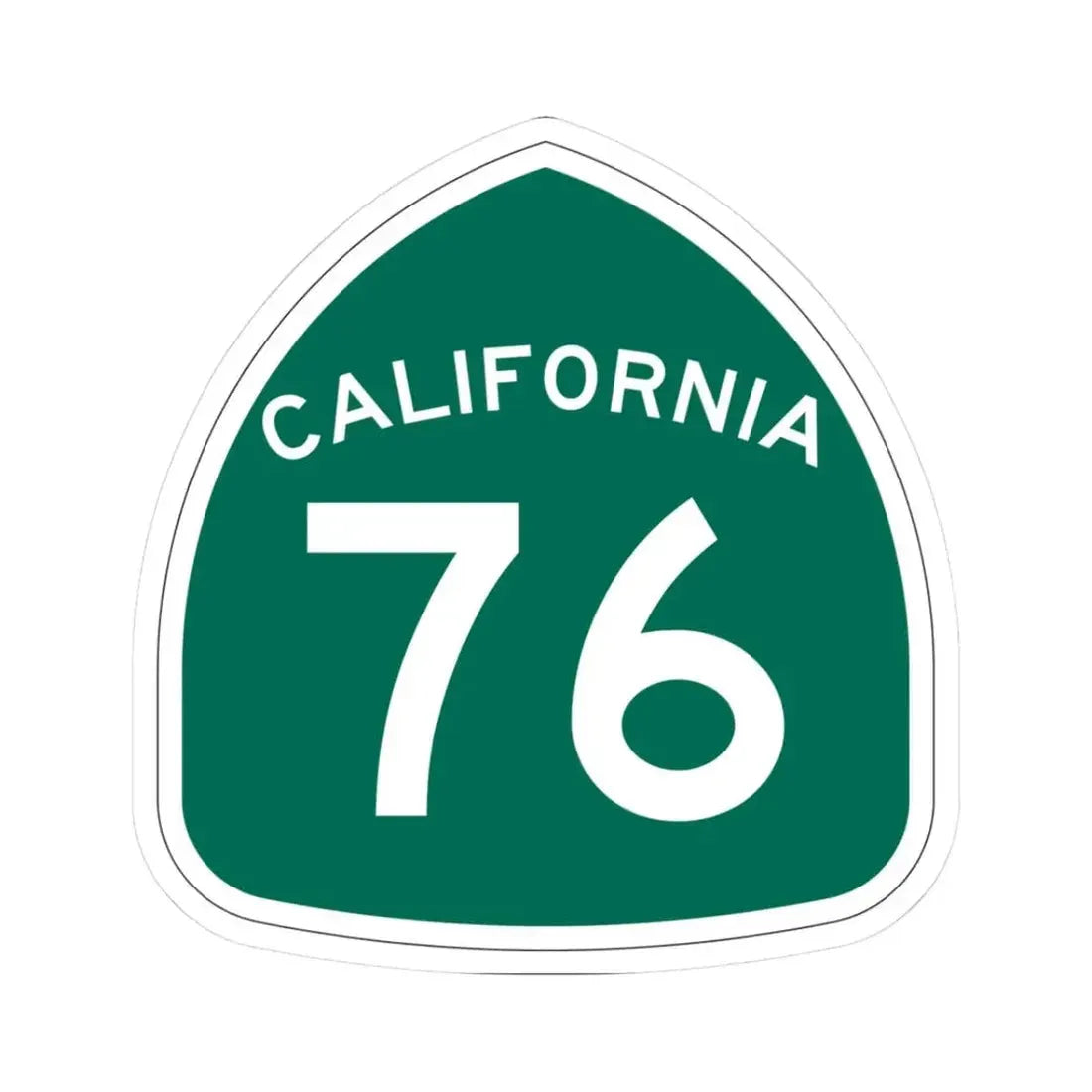 California 76 (California) (Road Sign) STICKER Vinyl Kiss-Cut Decal 3 Inch White - The Sticker Space