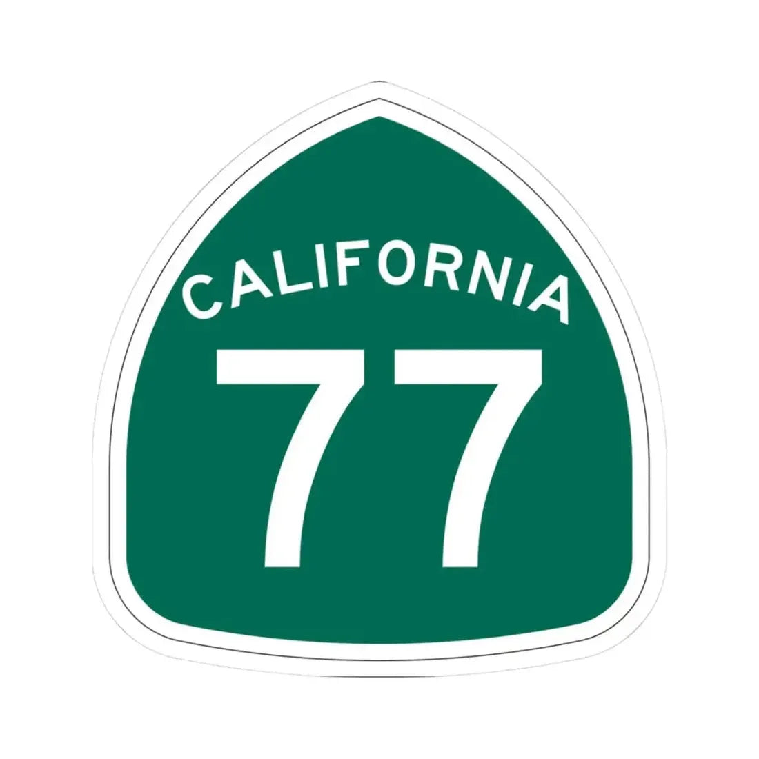 California 77 (California) (Road Sign) STICKER Vinyl Kiss-Cut Decal 3 Inch White - The Sticker Space