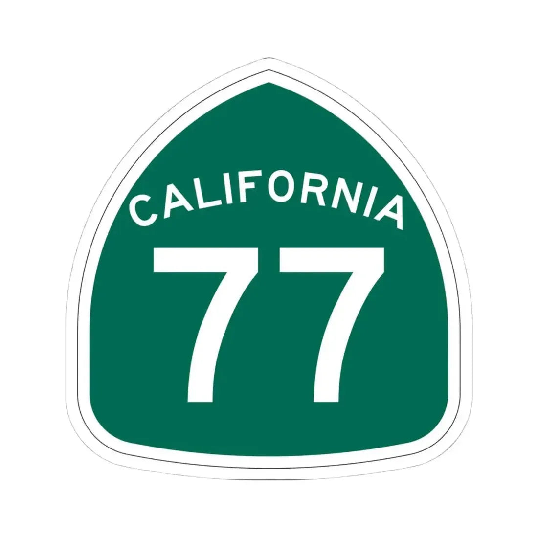 California 77 (California) (Road Sign) STICKER Vinyl Kiss-Cut Decal 4 Inch White - The Sticker Space