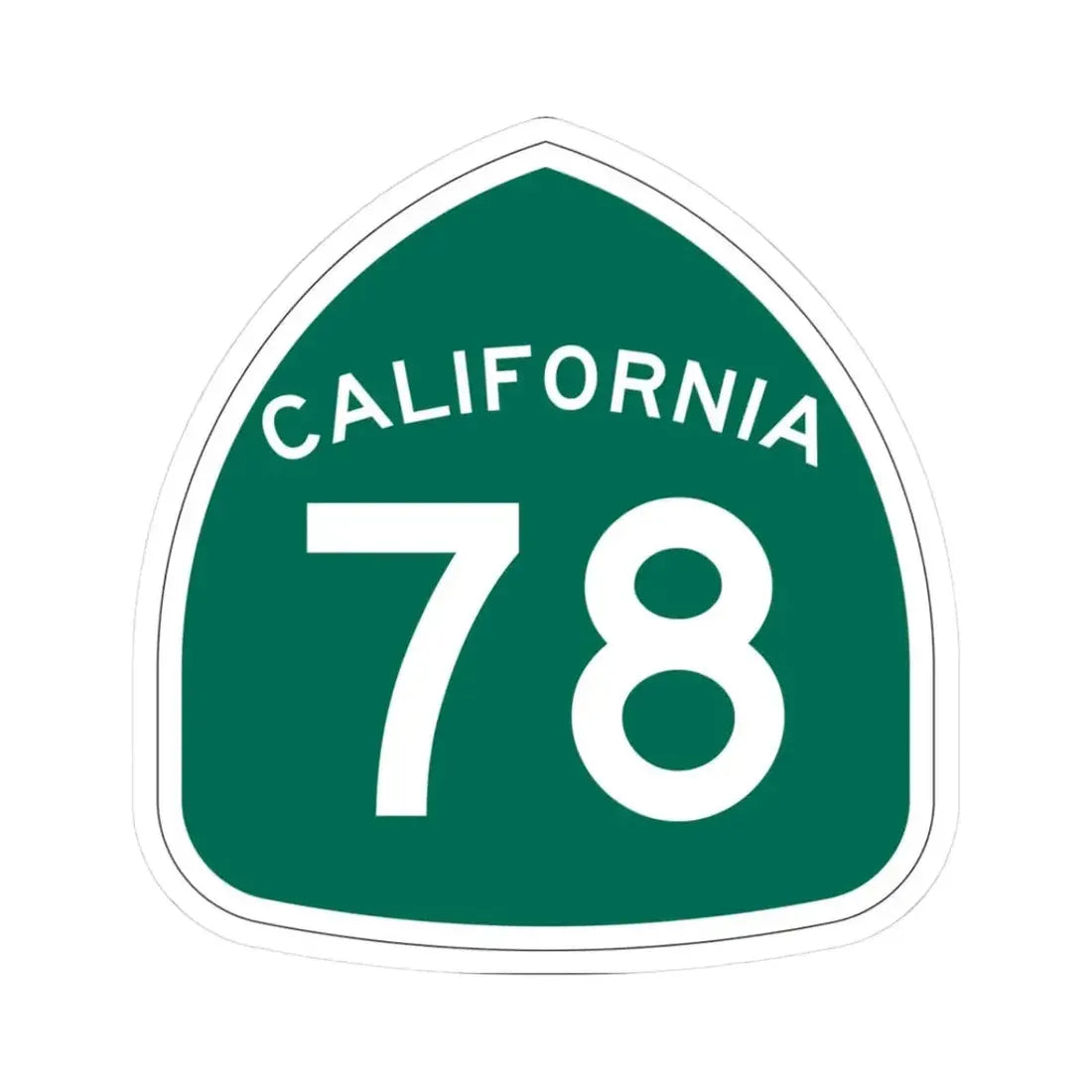 California 78 (California) (Road Sign) STICKER Vinyl Kiss-Cut Decal 3 Inch White - The Sticker Space