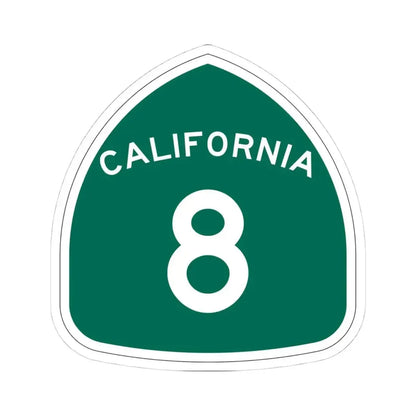 California 8 (California) (Road Sign) STICKER Vinyl Kiss-Cut Decal 4 Inch White - The Sticker Space
