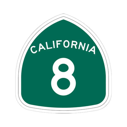 California 8 (California) (Road Sign) STICKER Vinyl Kiss-Cut Decal 6 Inch White - The Sticker Space