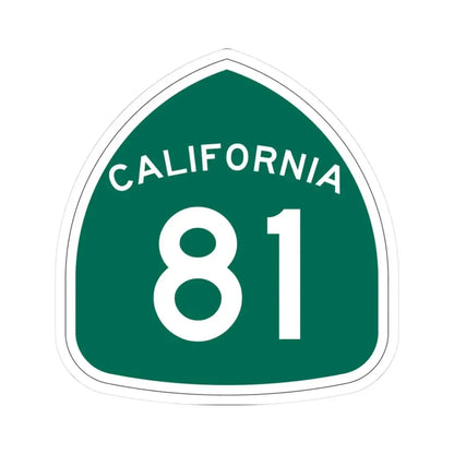 California 81 (California) (Road Sign) STICKER Vinyl Kiss-Cut Decal 3 Inch White - The Sticker Space