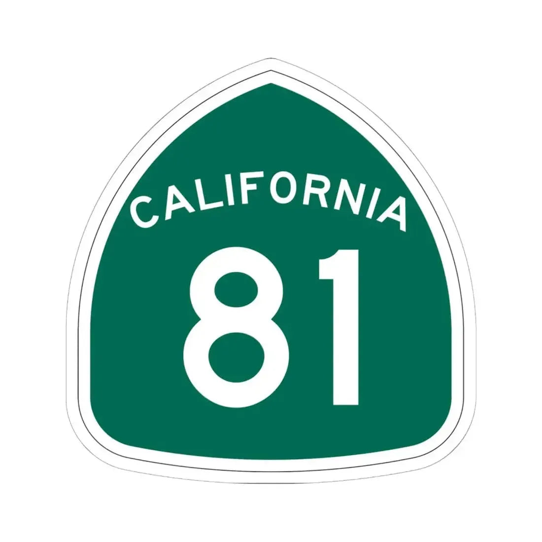 California 81 (California) (Road Sign) STICKER Vinyl Kiss-Cut Decal 6 Inch White - The Sticker Space