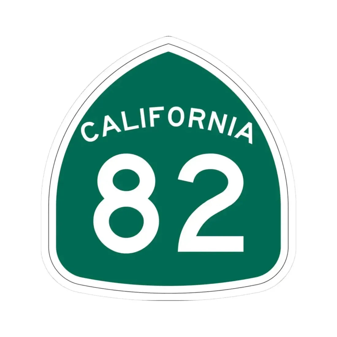 California 82 (California) (Road Sign) STICKER Vinyl Kiss-Cut Decal 3 Inch White - The Sticker Space