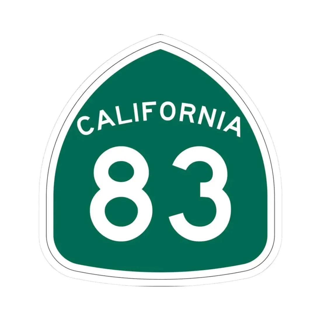 California 83 (California) (Road Sign) STICKER Vinyl Kiss-Cut Decal 3 Inch White - The Sticker Space