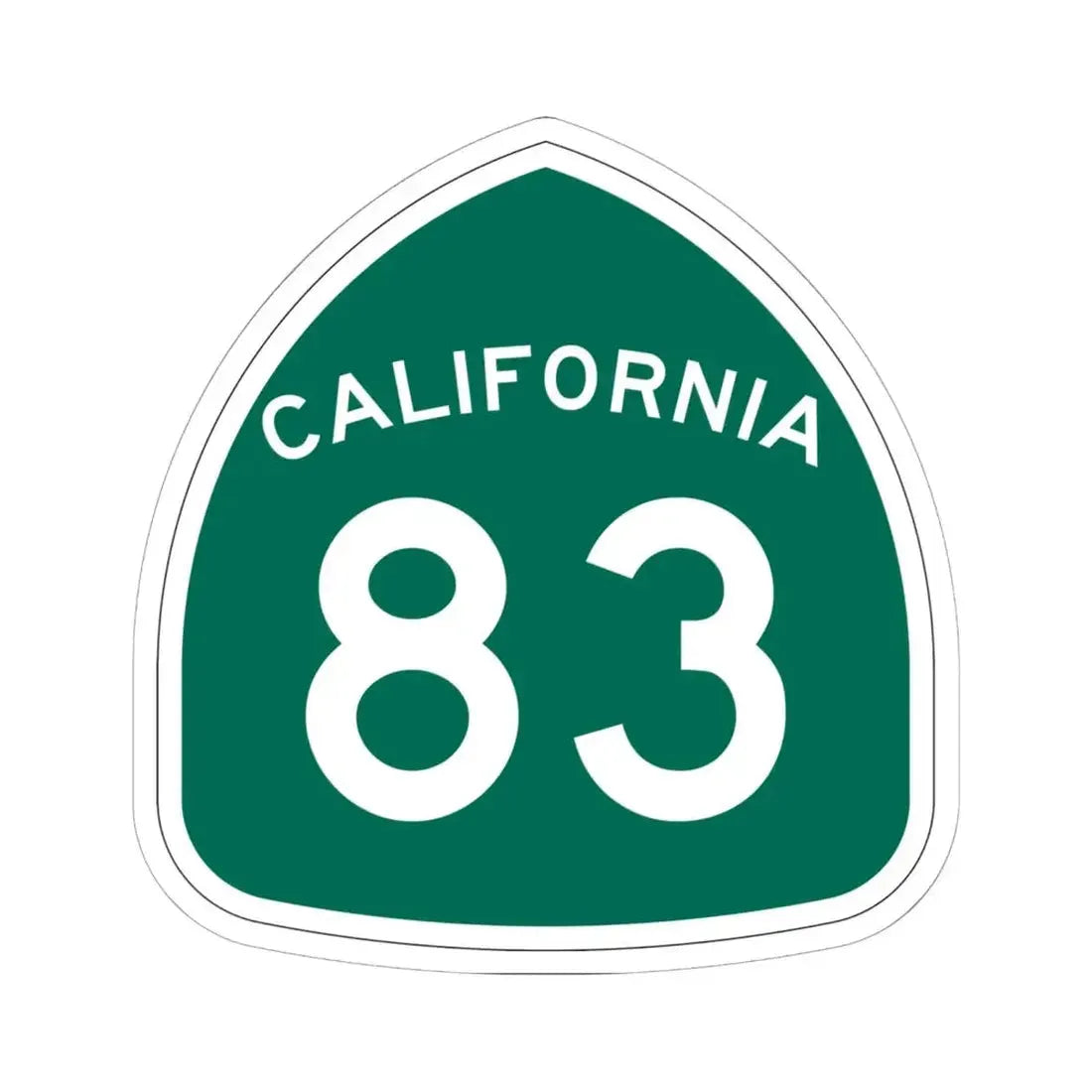 California 83 (California) (Road Sign) STICKER Vinyl Kiss-Cut Decal 6 Inch White - The Sticker Space