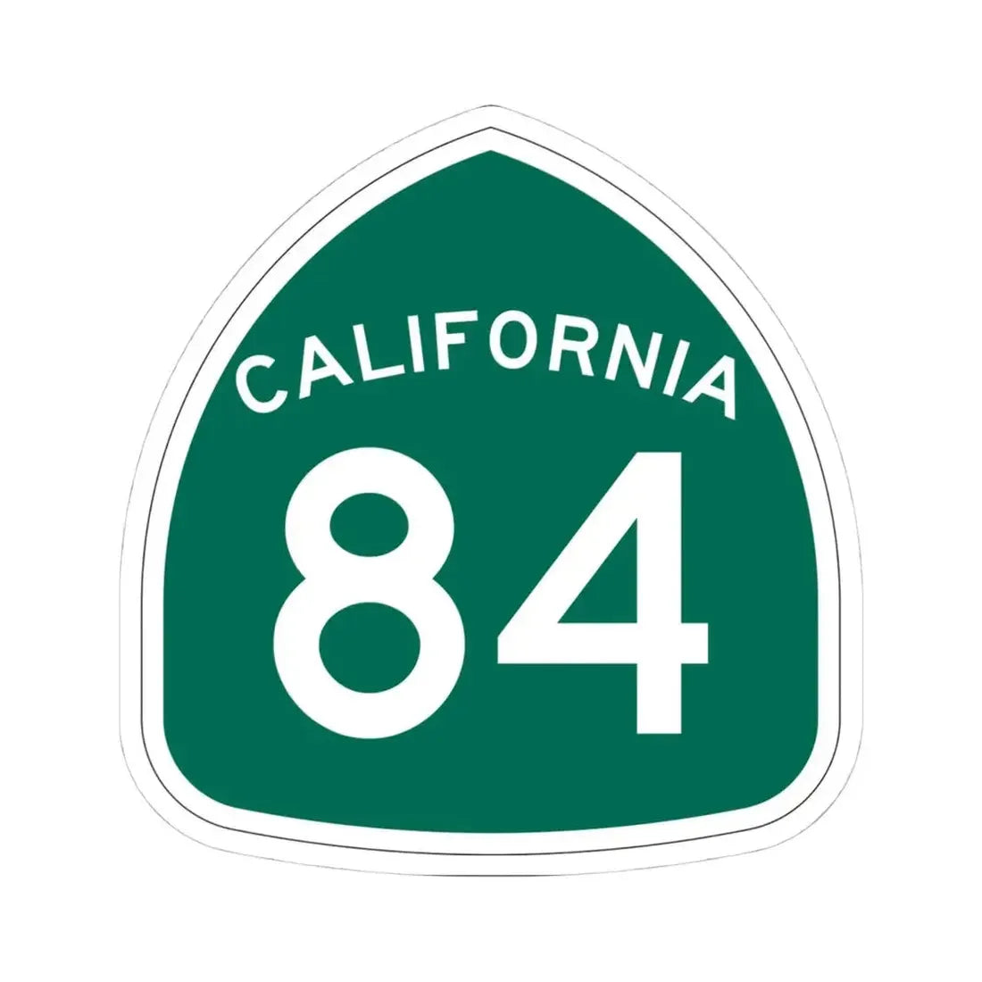California 84 (California) (Road Sign) STICKER Vinyl Kiss-Cut Decal 4 Inch White - The Sticker Space