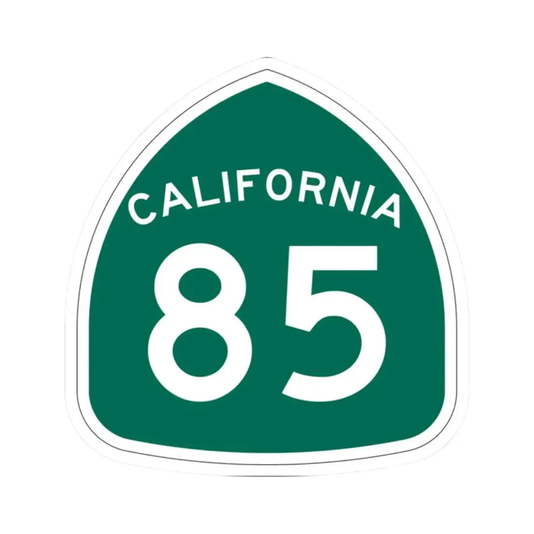 California 85 (California) (Road Sign) STICKER Vinyl Kiss-Cut Decal 2 Inch White - The Sticker Space