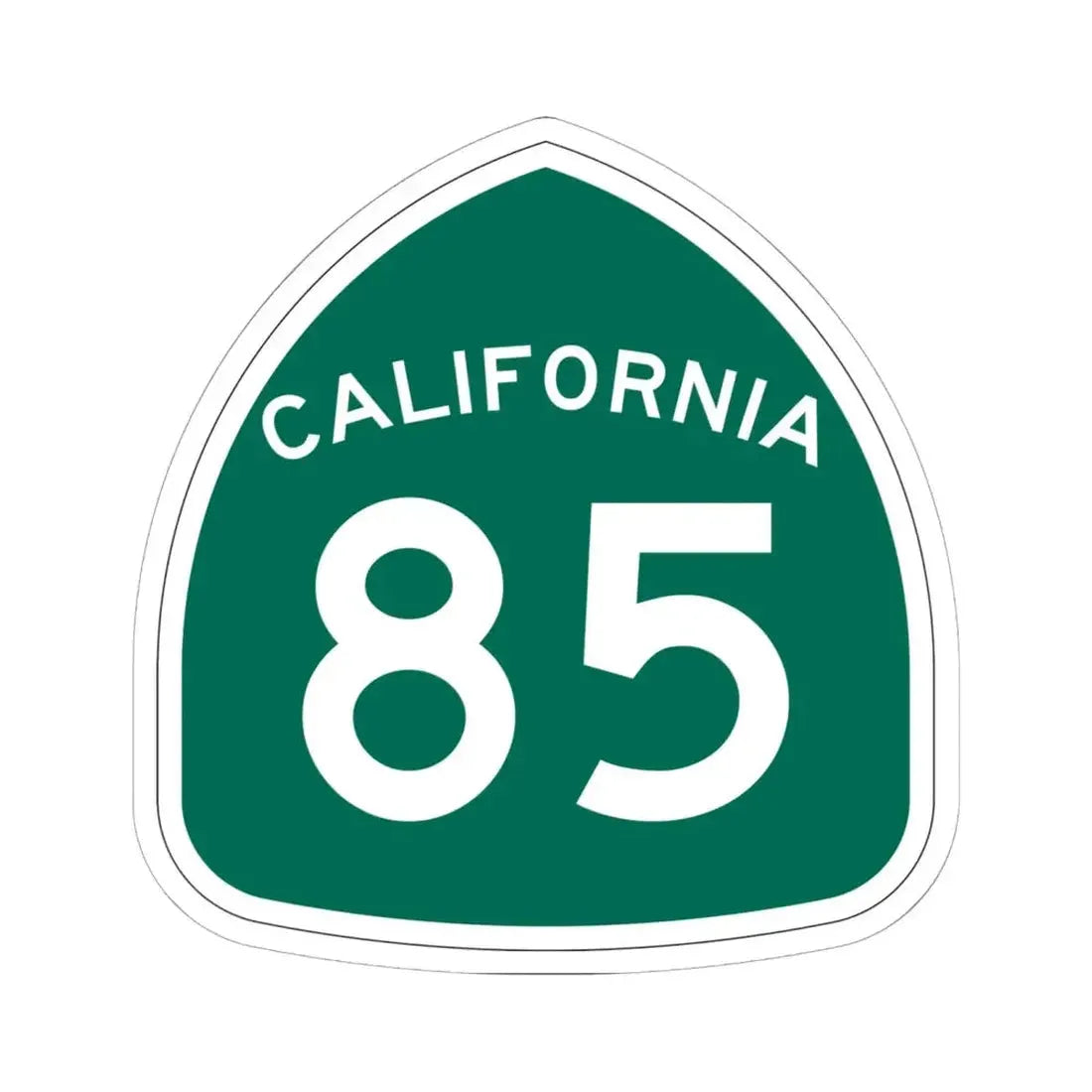 California 85 (California) (Road Sign) STICKER Vinyl Kiss-Cut Decal 6 Inch White - The Sticker Space
