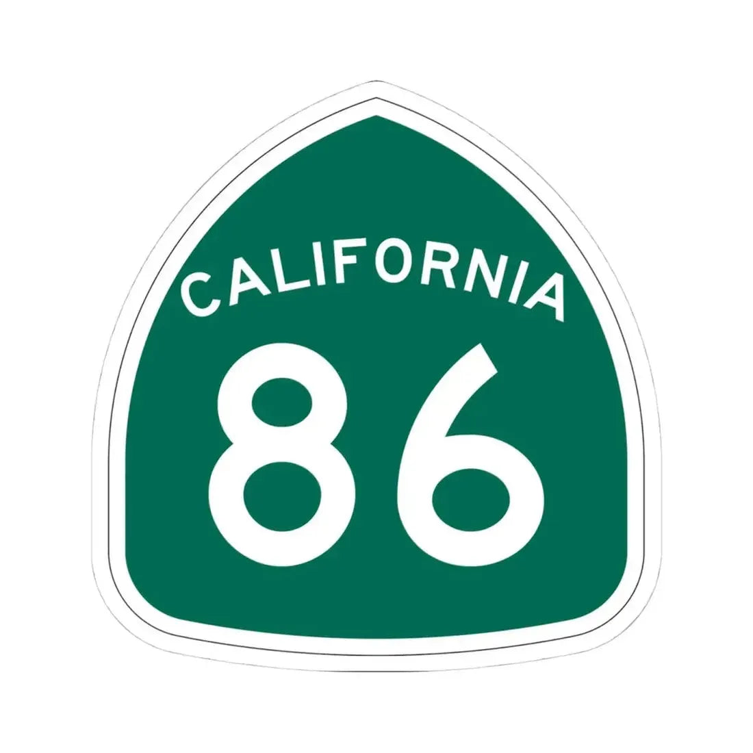 California 86 (California) (Road Sign) STICKER Vinyl Kiss-Cut Decal 4 Inch White - The Sticker Space