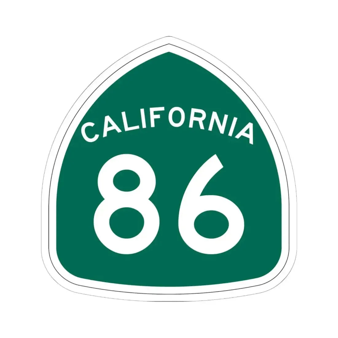 California 86 (California) (Road Sign) STICKER Vinyl Kiss-Cut Decal 6 Inch White - The Sticker Space