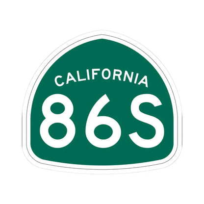 California 86S (California) (Road Sign) STICKER Vinyl Kiss-Cut Decal 3 Inch White - The Sticker Space