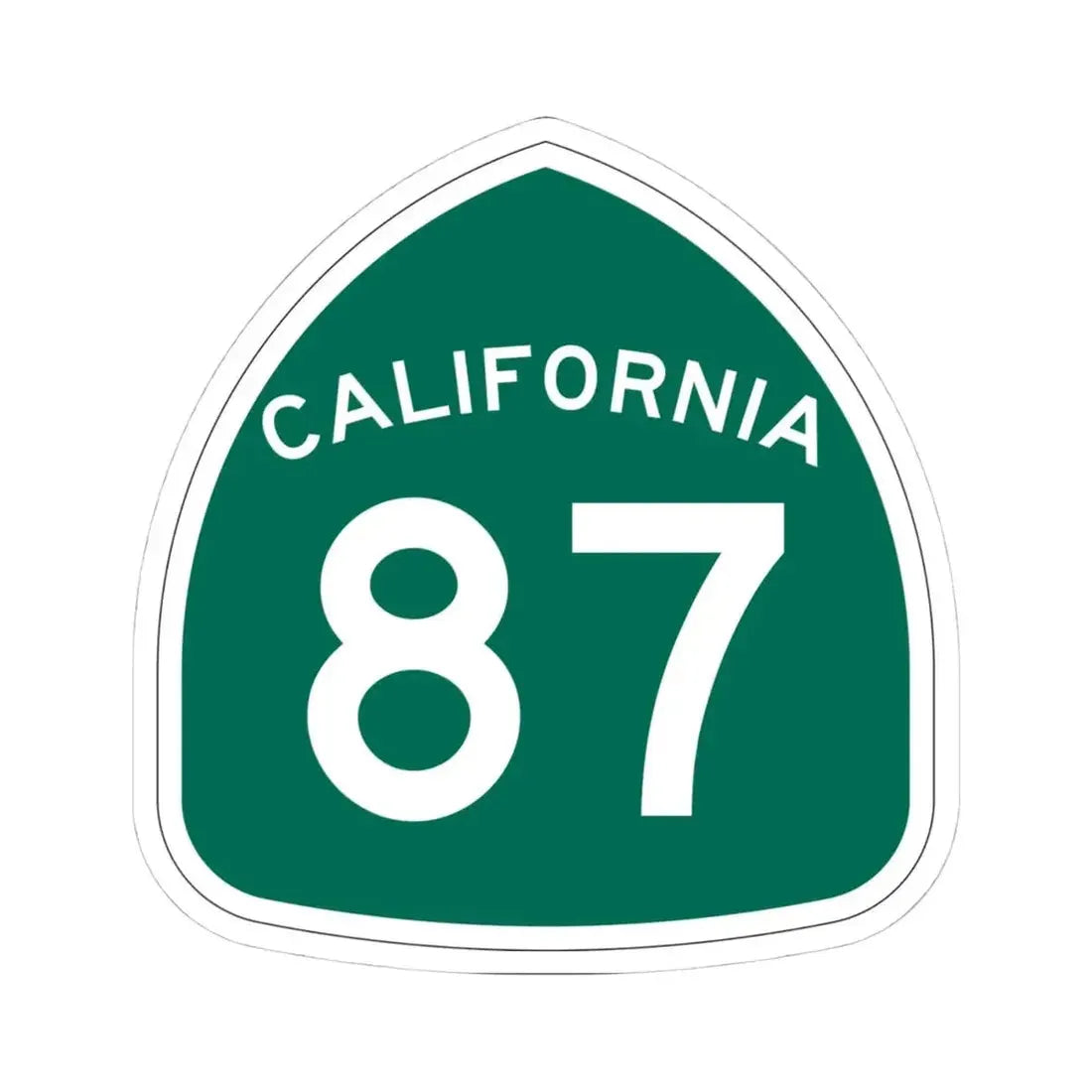 California 87 (California) (Road Sign) STICKER Vinyl Kiss-Cut Decal 4 Inch White - The Sticker Space