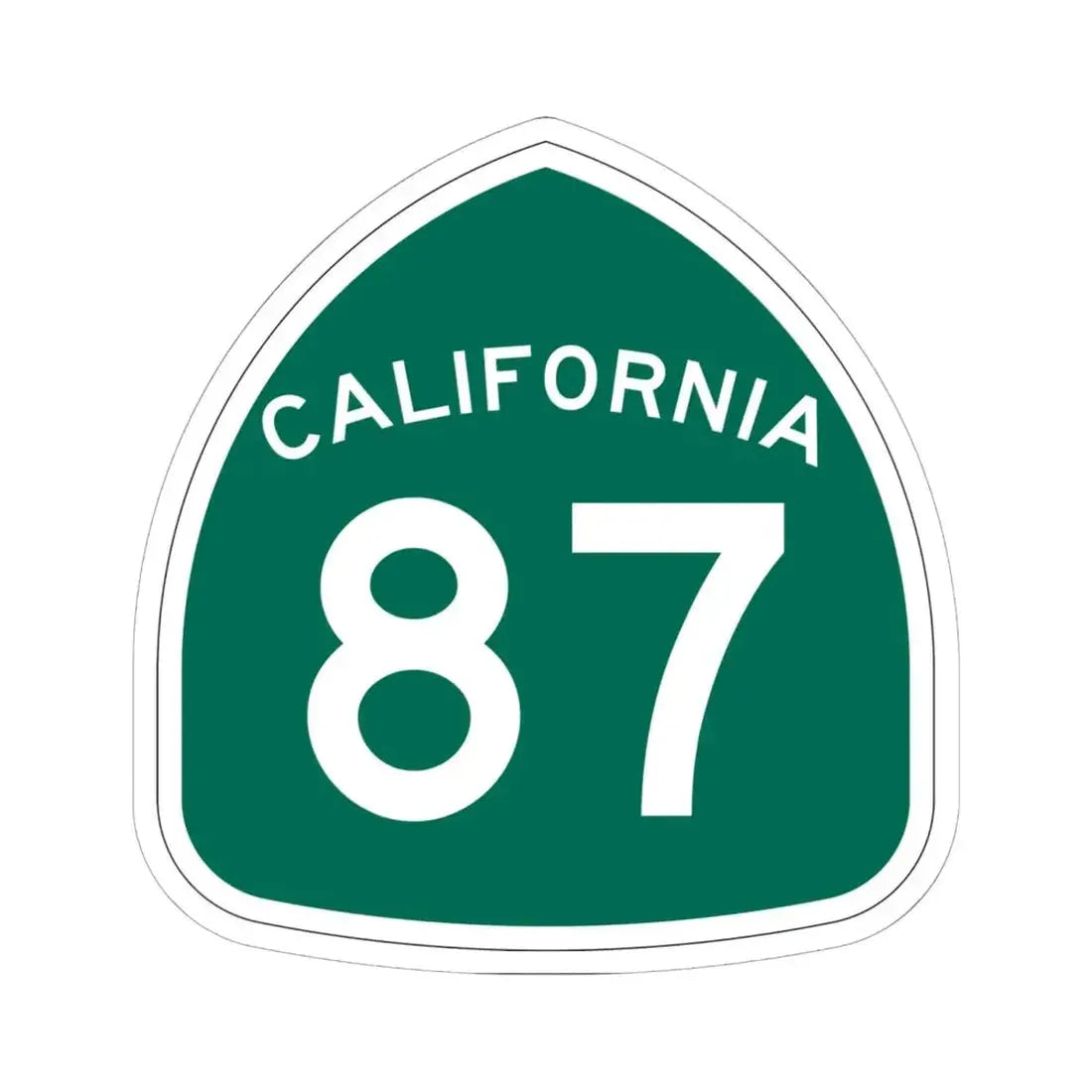 California 87 (California) (Road Sign) STICKER Vinyl Kiss-Cut Decal 6 Inch White - The Sticker Space