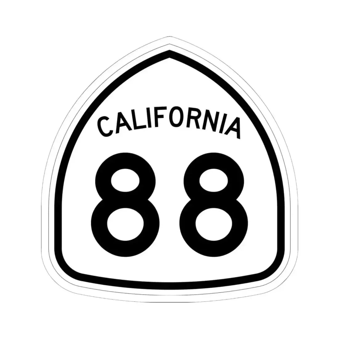 California 88 1957 (California) (Road Sign) STICKER Vinyl Kiss-Cut Decal 6 Inch White - The Sticker Space