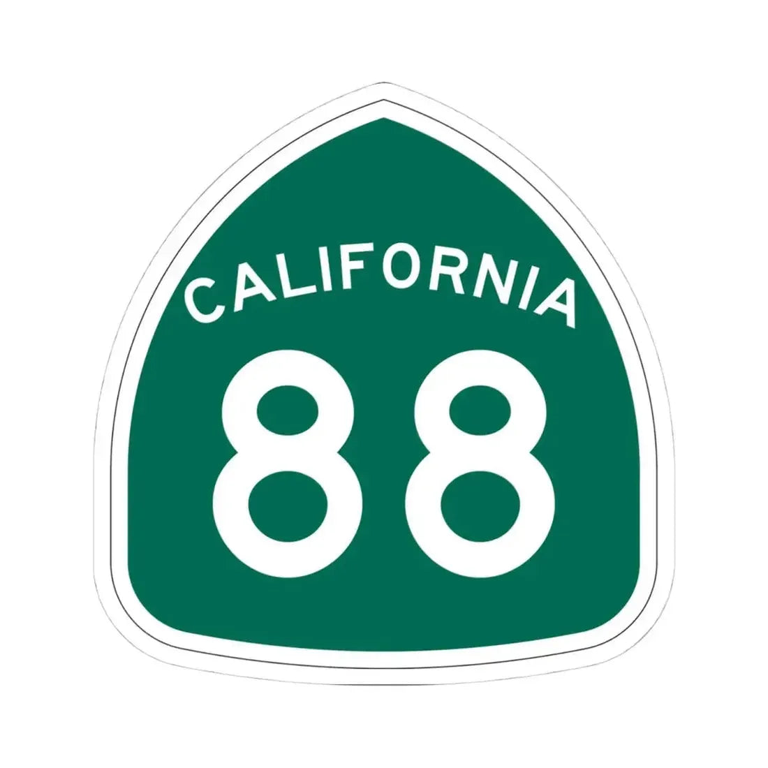 California 88 (California) (Road Sign) STICKER Vinyl Kiss-Cut Decal 4 Inch White - The Sticker Space