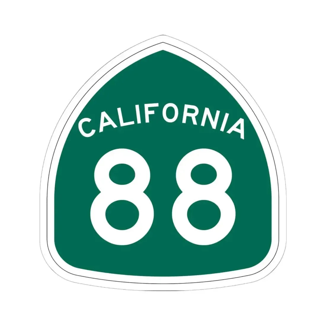 California 88 (California) (Road Sign) STICKER Vinyl Kiss-Cut Decal 6 Inch White - The Sticker Space
