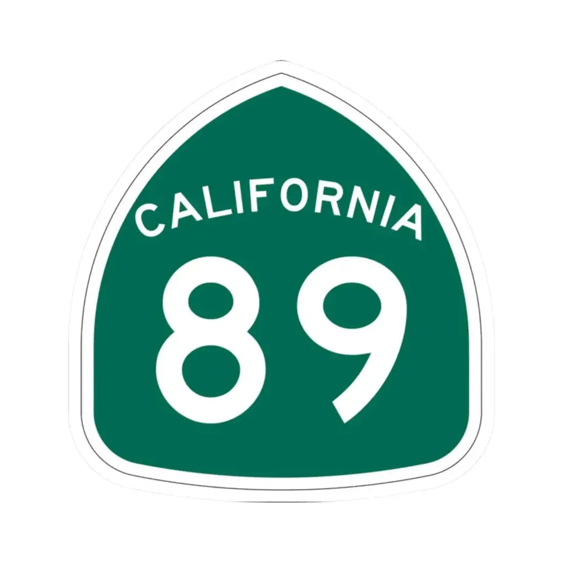 California 89 (California) (Road Sign) STICKER Vinyl Kiss-Cut Decal 2 Inch White - The Sticker Space