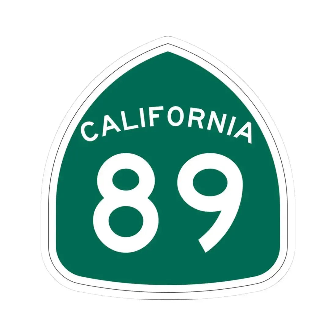 California 89 (California) (Road Sign) STICKER Vinyl Kiss-Cut Decal 3 Inch White - The Sticker Space