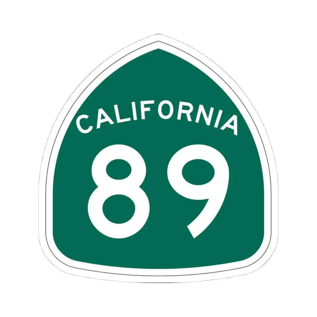 California 89 (California) (Road Sign) STICKER Vinyl Kiss-Cut Decal 4 Inch White - The Sticker Space
