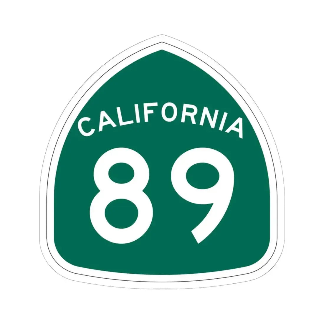 California 89 (California) (Road Sign) STICKER Vinyl Kiss-Cut Decal 6 Inch White - The Sticker Space