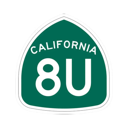 California 8U (California) (Road Sign) STICKER Vinyl Kiss-Cut Decal 2 Inch White - The Sticker Space