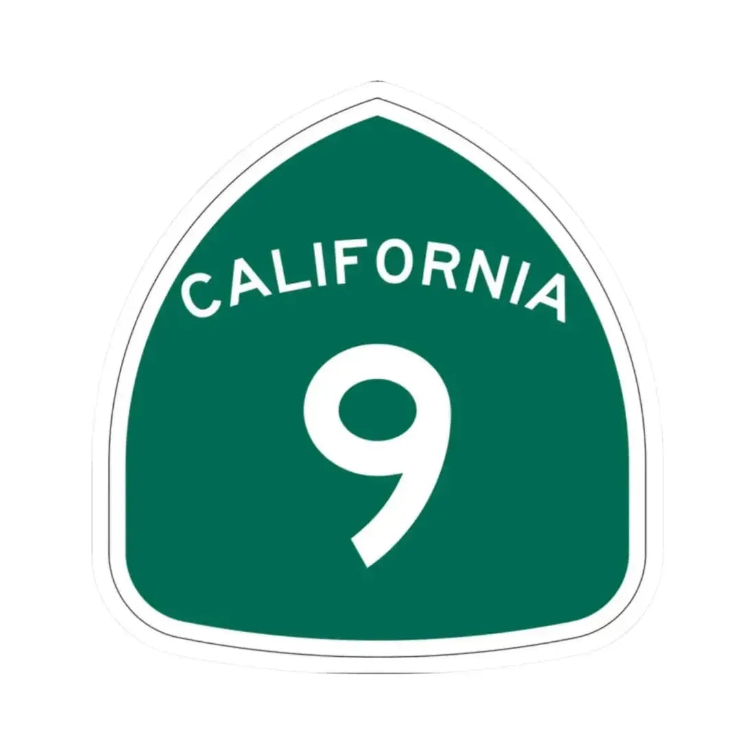 California 9 (California) (Road Sign) STICKER Vinyl Kiss-Cut Decal 2 Inch White - The Sticker Space