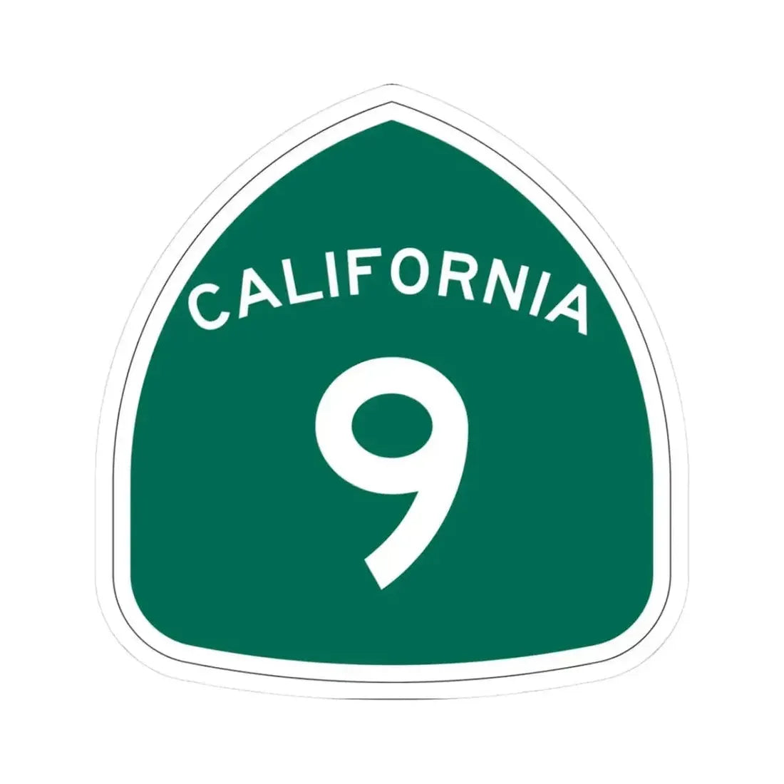 California 9 (California) (Road Sign) STICKER Vinyl Kiss-Cut Decal 3 Inch White - The Sticker Space