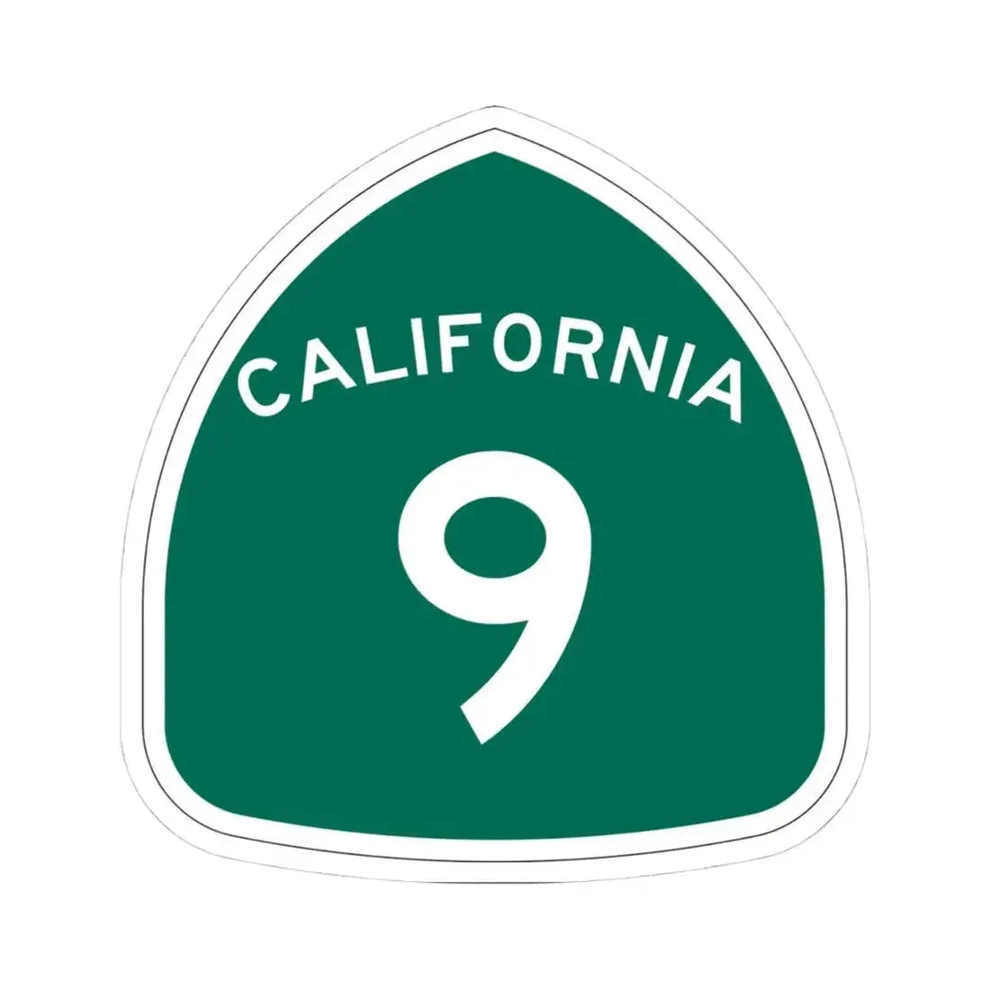 California 9 (California) (Road Sign) STICKER Vinyl Kiss-Cut Decal 4 Inch White - The Sticker Space