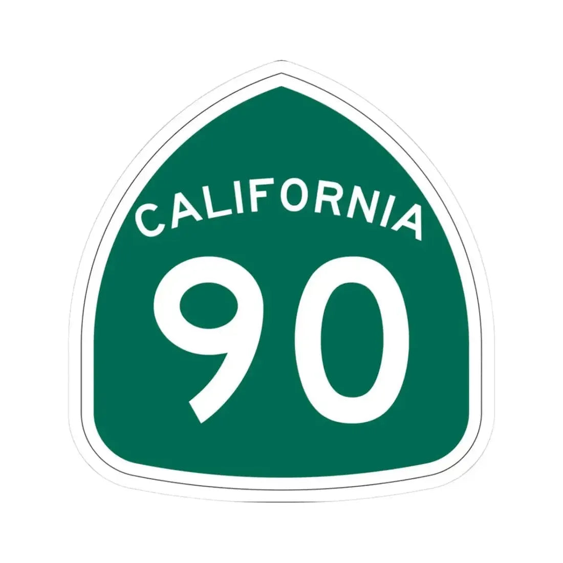 California 90 (California) (Road Sign) STICKER Vinyl Kiss-Cut Decal 3 Inch White - The Sticker Space