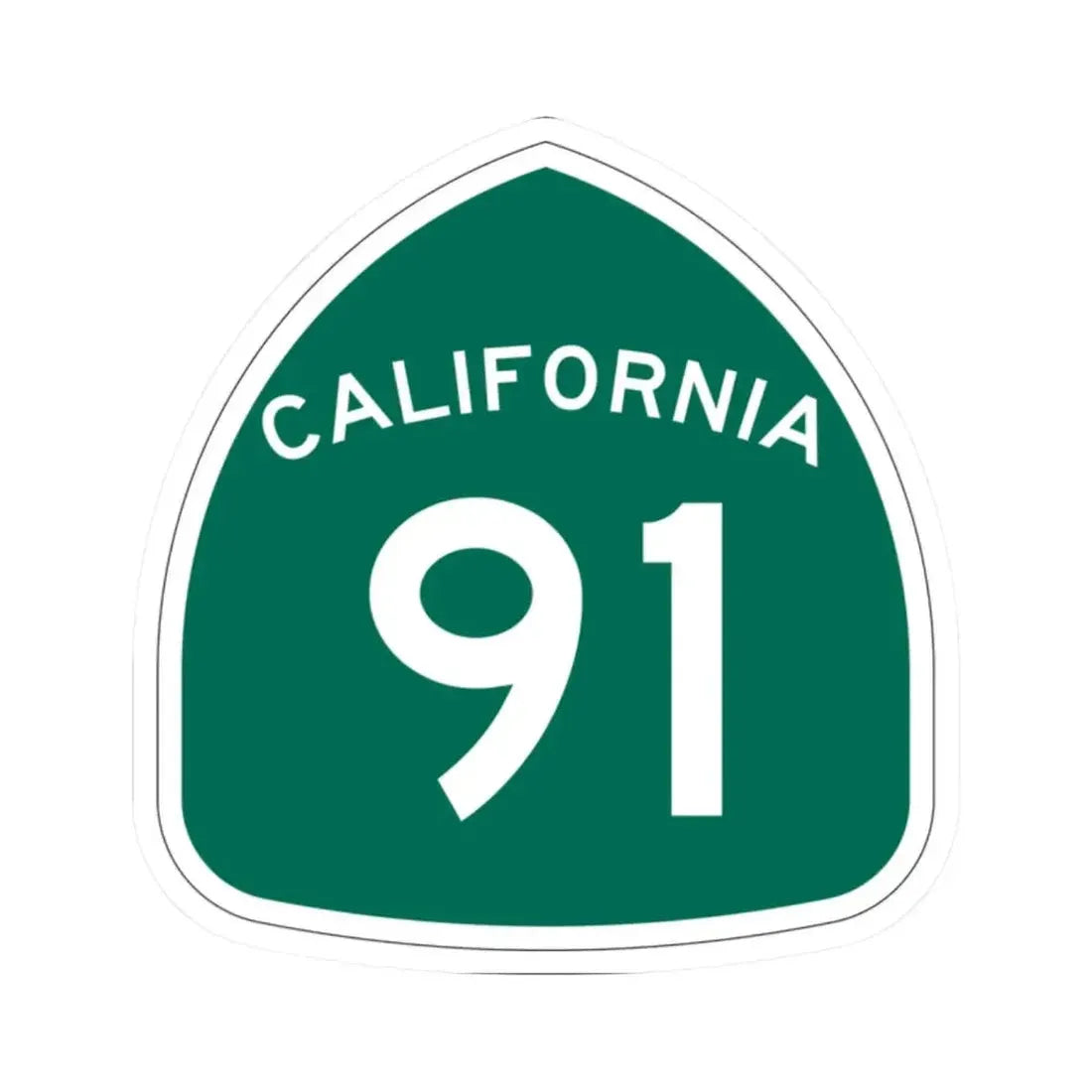 California 91 (California) (Road Sign) STICKER Vinyl Kiss-Cut Decal 2 Inch White - The Sticker Space