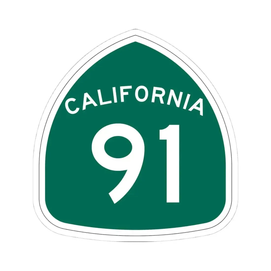 California 91 (California) (Road Sign) STICKER Vinyl Kiss-Cut Decal 4 Inch White - The Sticker Space