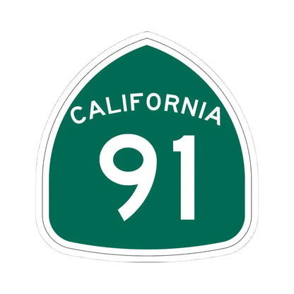 California 91 (California) (Road Sign) STICKER Vinyl Kiss-Cut Decal 4 Inch White - The Sticker Space