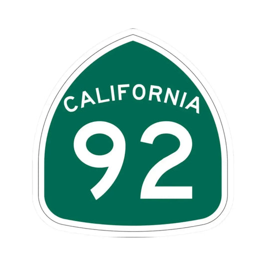 California 92 (California) (Road Sign) STICKER Vinyl Kiss-Cut Decal 2 Inch White - The Sticker Space