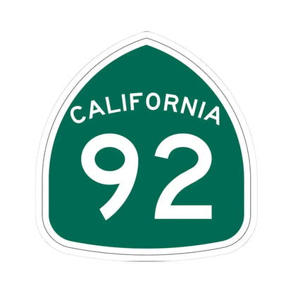 California 92 (California) (Road Sign) STICKER Vinyl Kiss-Cut Decal 3 Inch White - The Sticker Space