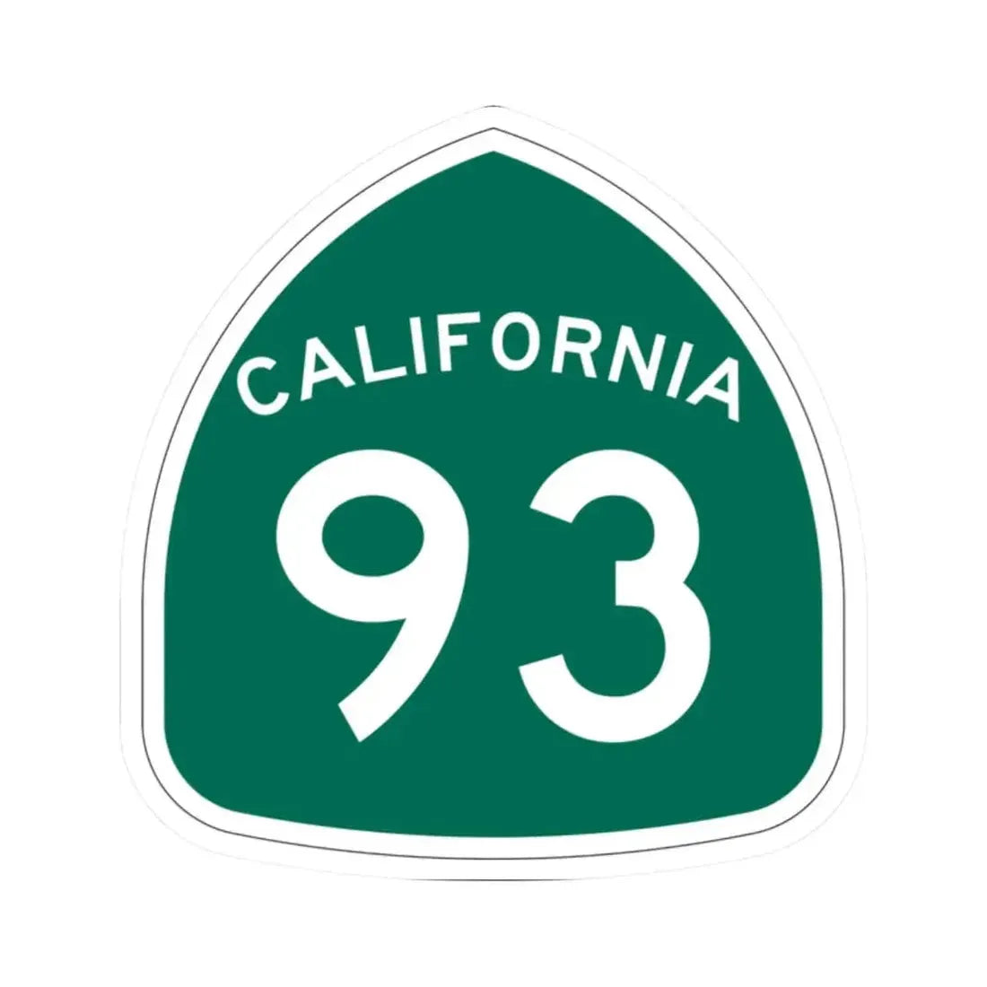California 93 (California) (Road Sign) STICKER Vinyl Kiss-Cut Decal 2 Inch White - The Sticker Space
